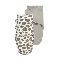 Meyco Swaddle 2-pack inbakerdoek panter neutral/uni grijs Maat