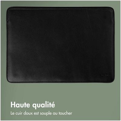 AccezzLeather hoes voor MacBook 15 inch Laptop sleeve Zwart