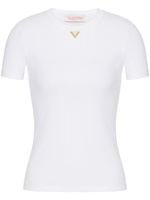 Valentino Garavani t-shirt VGold en coton nervuré - Blanc - thumbnail