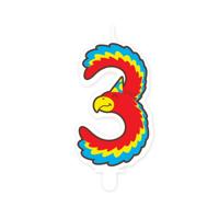 Jungle candle 3 parrot | 4 stuks