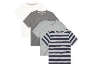 lupilu 4 jongensshirts (98/104, Wit/grijs/blauw)