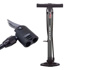 Dunlop Fietspomp staand - met extra ventielen