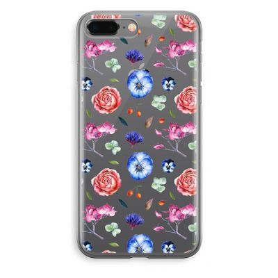 Bloemetjes: iPhone 8 Plus Transparant Hoesje