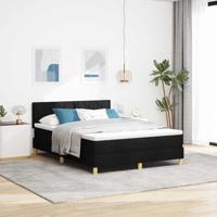 Boxspringbed met matras met matras Zwart 140 x 200 cm Stof