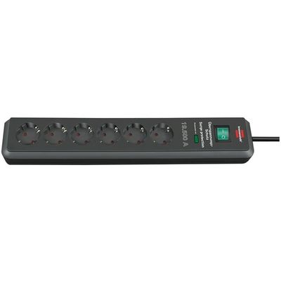 Brennenstuhl Secure-Tec 19.500A stekkerdoos met overspanningsbeveiliging 6-voudig