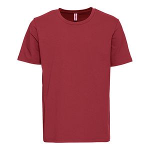 T-shirt met ronde hals van bio-katoen, bordeaux Maat: M