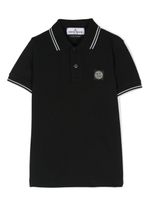 Stone Island Junior polo en coton à patch Compass - Noir - thumbnail