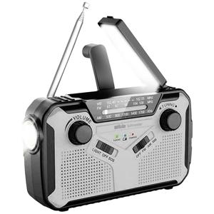 Silva Schneider SOS 112 Outdoorradio VHF (FM), Middengolf Noodradio Acculaadfunctie, Handslinger, Zonnepaneel, Zaklamp, Oplaadbaar Zwart/zilver