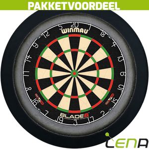 Winmau Blade 6 + Lena Dartbord Verlichting Deluxe Zwart