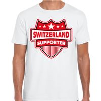 Zwitserland / Switzerland schild supporter t-shirt wit voor heren