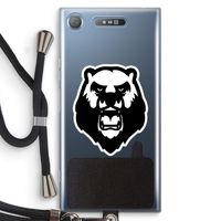 Angry Bear (white): Sony Xperia XZ1 Transparant Hoesje met koord