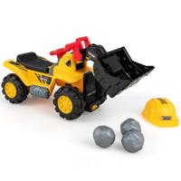 Bulldozer Speelgoed voor Kinderen met Verstelbare Bak Geluid en Claxon Helm 3 Speelstenen Bouwvoertuig voor Kinderen vanaf 3 Jaar
