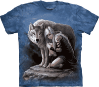 T-Shirt Mountain Artwear Wolven Protector S - thumbnail