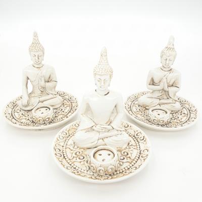 Tibetaans Boeddha Wierookhouders - set van 3 - porselein - decoratie