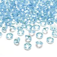 100x Hobby/decoratie turquoise lichtblauwe diamantjes/steentjes 12 mm/1,2 cm - thumbnail