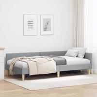 Hoek Bed Frame Lichtgrijs 100 x 200 cm Stof en Geengineerd Hout