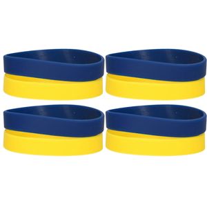 Supporters Oekraine set van 8x polsbandjes blauw en geel