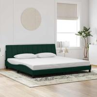 Bedframe zonder matras "Hanko" 200x200 cm fluweel donkergroen