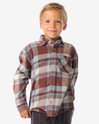 051 Kinderoverhemd Flanel Ruiten Bruin (bruin)