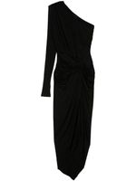 PINKO robe longue froncée à une épaule - Noir