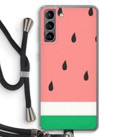 Watermeloen: Samsung Galaxy S21 Transparant Hoesje met koord