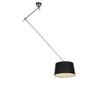 QAZQA Hanglamp staal met linnen kap zwart 35 cm - Blitz - thumbnail