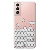 Samsung Galaxy S21 transparant hoesje - Marmer grijs abstract
