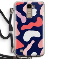 Memphis Shapes Pink: LG K10 (2016) Transparant Hoesje met koord