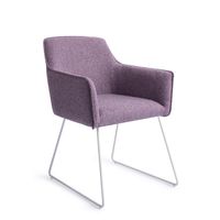 Jesper Home Eetkamerstoel 'Hofu' Slide White, kleur Violet Daisy