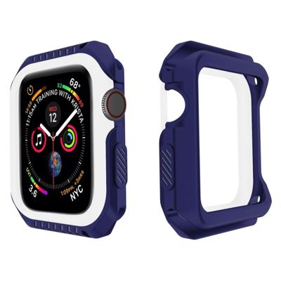 Smart Watch schokbestendig twee kleur beschermende case voor Apple Watch serie 3 42mm (wit blauw)
