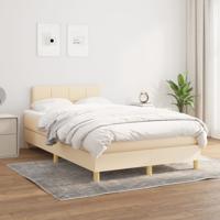 Boxspring met matras stof crèmekleurig 120x200 cm