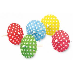 Ijsparasols - 100x st - hout/papier - IJs/hapjes parasols - cocktailprikkers - prikkers