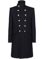 Balmain manteau en laine à boutonnière croisée - Noir