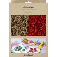 Creativ Company Crinkle papier, l: 25-30 cm, b: 3 mm, bruin, rood, 2x50 gr/ 1 doos