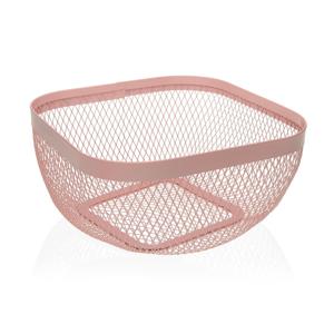 Fruitschaal Versa Roze Metaal Staal (26,5 x 12,5 x 26,5 cm)