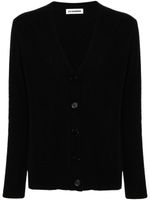 Jil Sander cardigan à boutons logo gravés - Noir