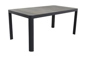 Queens tuintafel antraciet - 160 x 90 cm.