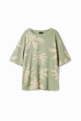 T-shirt met madeliefjespatroon. - GREEN - M
