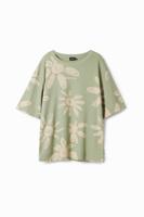T-shirt met madeliefjespatroon. - GREEN - M