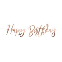 Rose gouden feest slinger Happy Birthday 62 cm - thumbnail