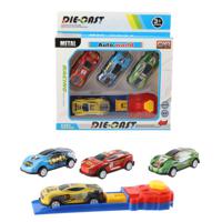 Auto World Die-Cast 4 Afschietauto&apos;s Met Lanceerder