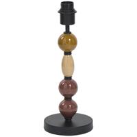 Leen Bakker - Lampvoet Bolzano Multicolor E27 - 38,5xØ15 Cm - Glas - Zwart#Geel#Wit#Rood