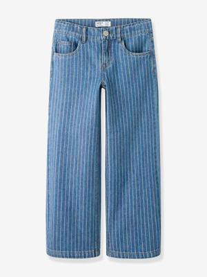 Jeans voor meisjes met wijde pijpen en strepen NAME IT jeansblauw