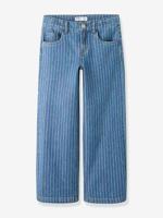 Jeans voor meisjes met wijde pijpen en strepen NAME IT jeansblauw