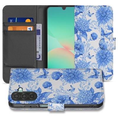 Samsung Galaxy A26 Flowers Blue | Book Case | Samsung Galaxy A26 Flowers Blue | Book Case |