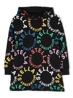 Stella McCartney Kids robe-sweat à logo et capuche - Noir - thumbnail