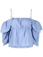 Vince blouse volantée à épaules dénudées - Bleu