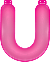 Opblaasbare letter U roze   - - thumbnail