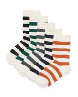 HEMA Kindersokken strepen - 5 paar zwart (zwart)