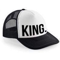 Snapback/cap - King - zwart/wit - heren - feest petjes - koningsdag - thumbnail